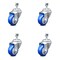 Service Caster 3.5 Inch Blue Polyurethane Wheel Swivel 12mm Threaded Stem Caster Set SCC SCC-TS20S3514-PPUB-BLUE-M1215-4 - alternate 1